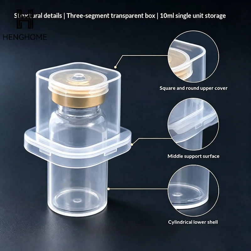 Durable Clear Plastic Sealed Storage Vials Leak Proof Lids Assorted Sizes For Lab Cosmetic Storage