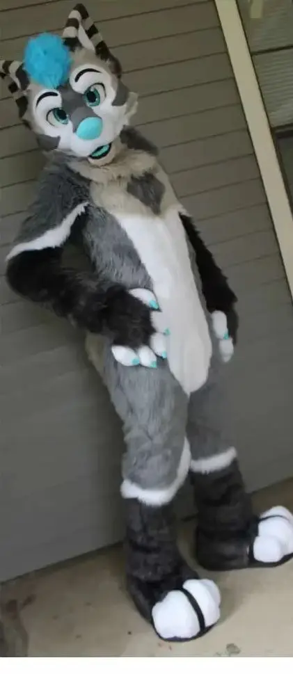 

Long Furry suits Husky Dog Fursuit Mascot Costume Customize Cartoon doll clothings Adults Outfits Christmas suits