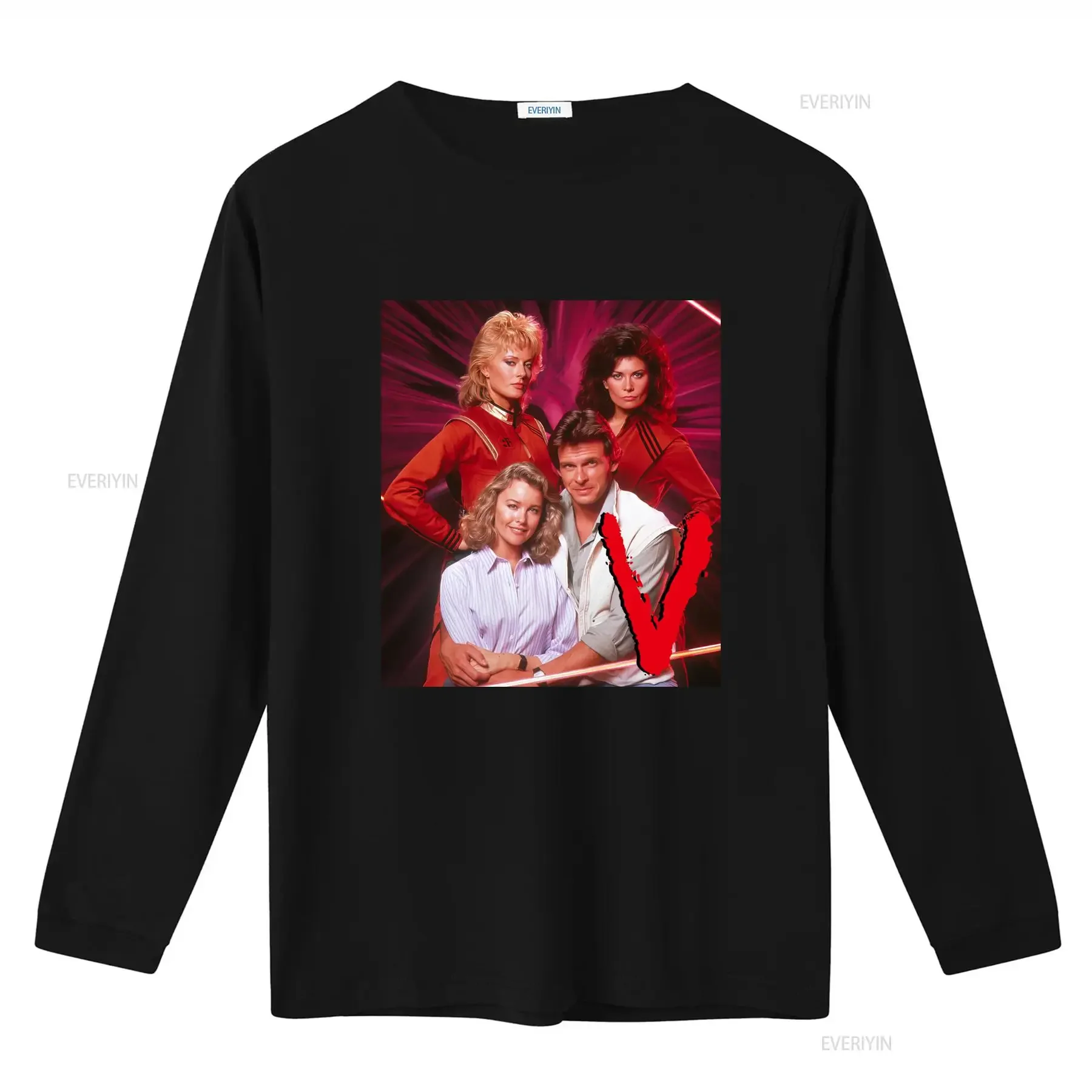 V the Visitors TV Movie Cast  T Shirt Retro Sci Fi Drama Design vintage Washed graphic fashion Top For Everyday Wear Versatile