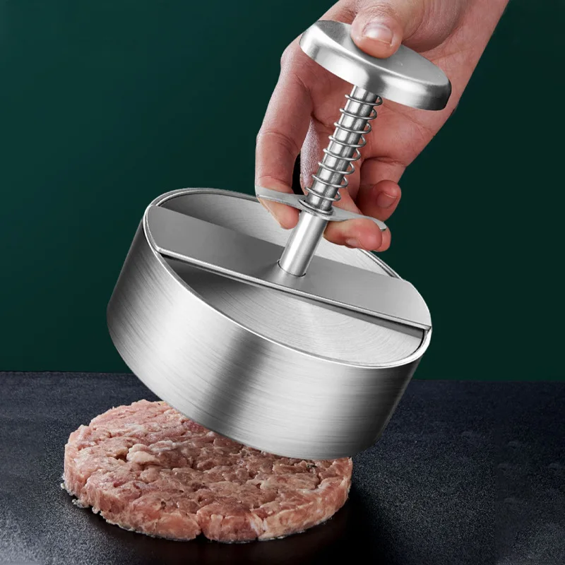 Hamburger-Fleischpresse aus Edelstahl 304, Burger-Patty-Maker-Form, manuelles Kuchen, Grill, Fleischwerkzeug, Rindfleisch, Schweinefleisch, Reispresse, Herstellung von Formen – Detail 4