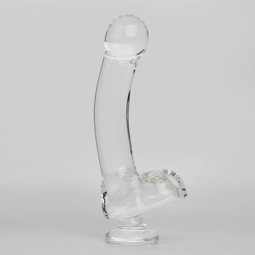 9 Inch Big Glass Dildo Gode Clear Pyrex Glass Large Dick Huge Dildo Realistic Strapon Penis Adult Supplies Sex Toys for Woman