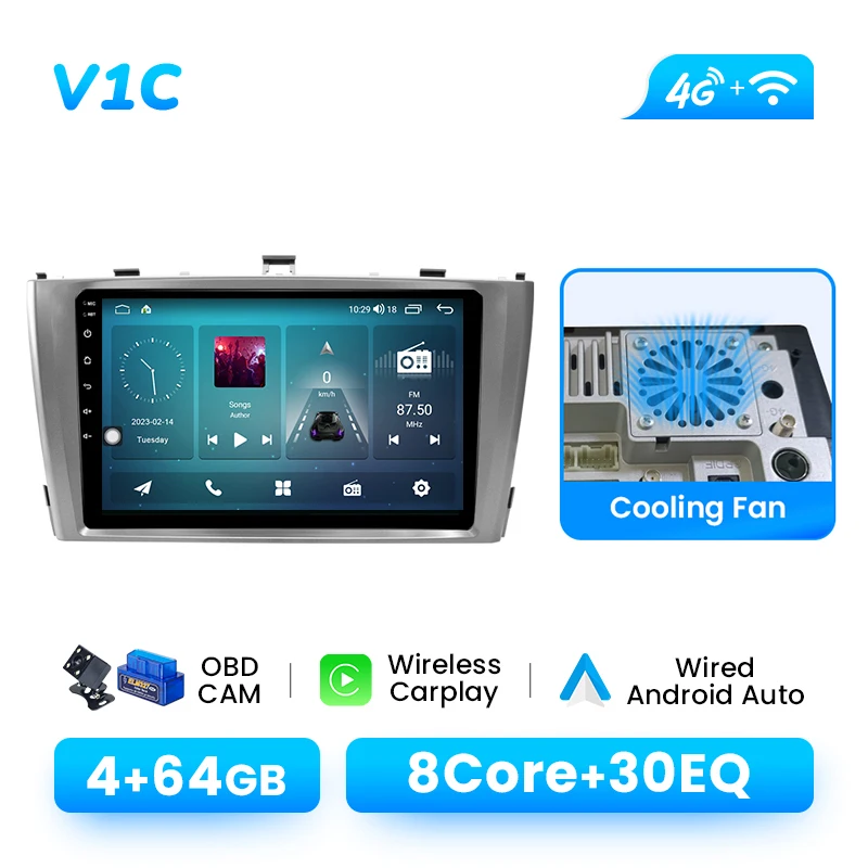Autoradio Speler Voor Toyota Avensis 2009-2015 Android 14 8GB 128GB GPS Navigatie Draadloze Carplay DSP AI Voice Audio Multimedia