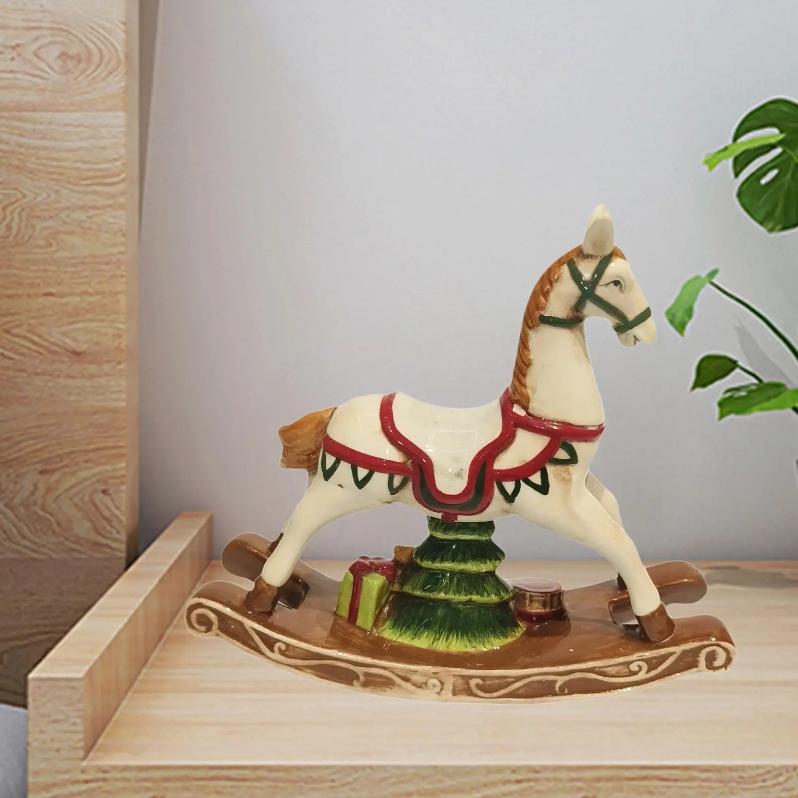 

Rocking Horse Ornament Collection Vintage Design Gifts Figure Christmas Decoration for Farmhouse Office Fireplace Holiday Desk