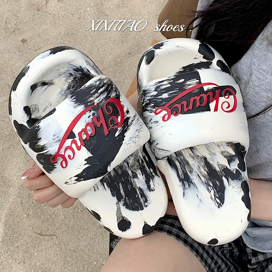 

Summer men's and women's cushioned collision slippers eva outside wear thick bottom beach sandals slippers