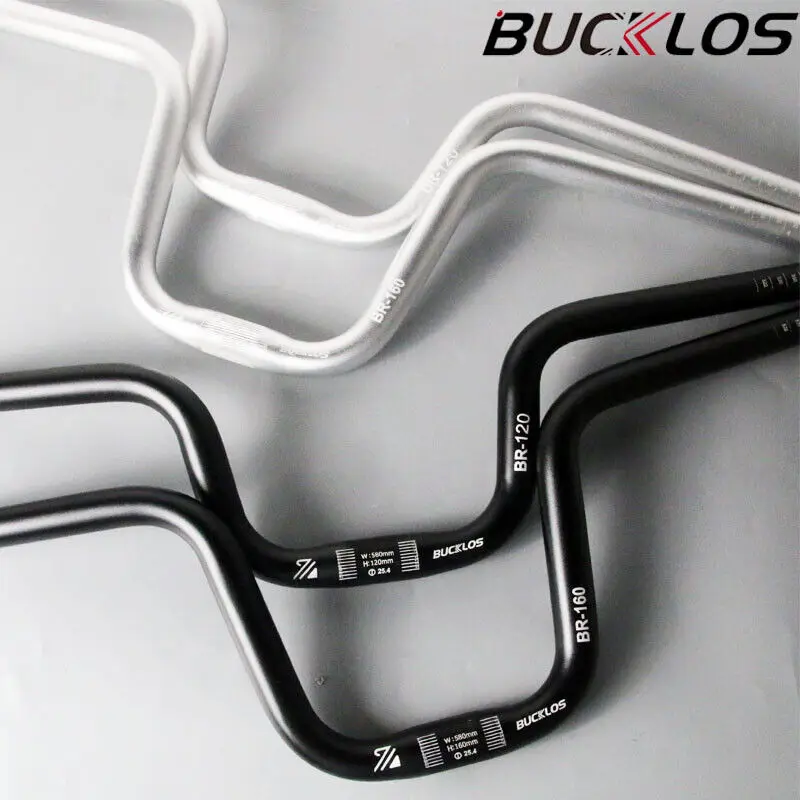 

BUCKLOS 120/160mm Handle Bar Bicycle 25.4mm Diameter 580mm Extra Long Handlebar Aluminum Alloy Road Bike Riser Handlebar