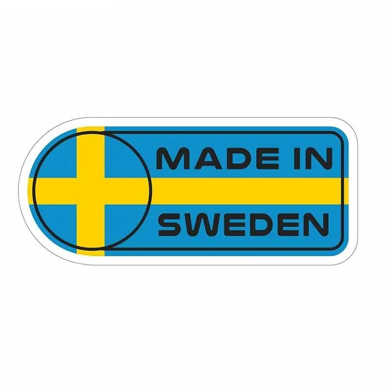 

13cm*5cm Car Stickers FOR Made In Sweden Flag Sign Waterproof Decals Vinyl for JDM Windshield Bumper Windows Bumper Truck