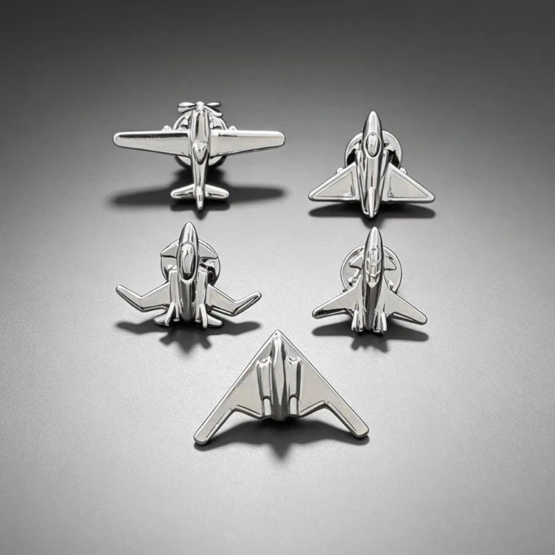 New Pure Copper Aviation Aircraft Brooch Fashion Business Casual Military Enthusiast Memorial Gift Badge Pin DIY Clothing Bags