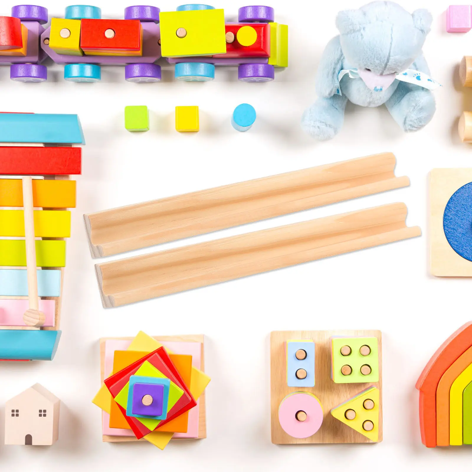 8 قطع قاعدة عرض خشبية لقطع الدومينو وبطاقات الحروف الأبجدية، حامل متعدد الاستخدامات لتنظيم ألعاب DIY