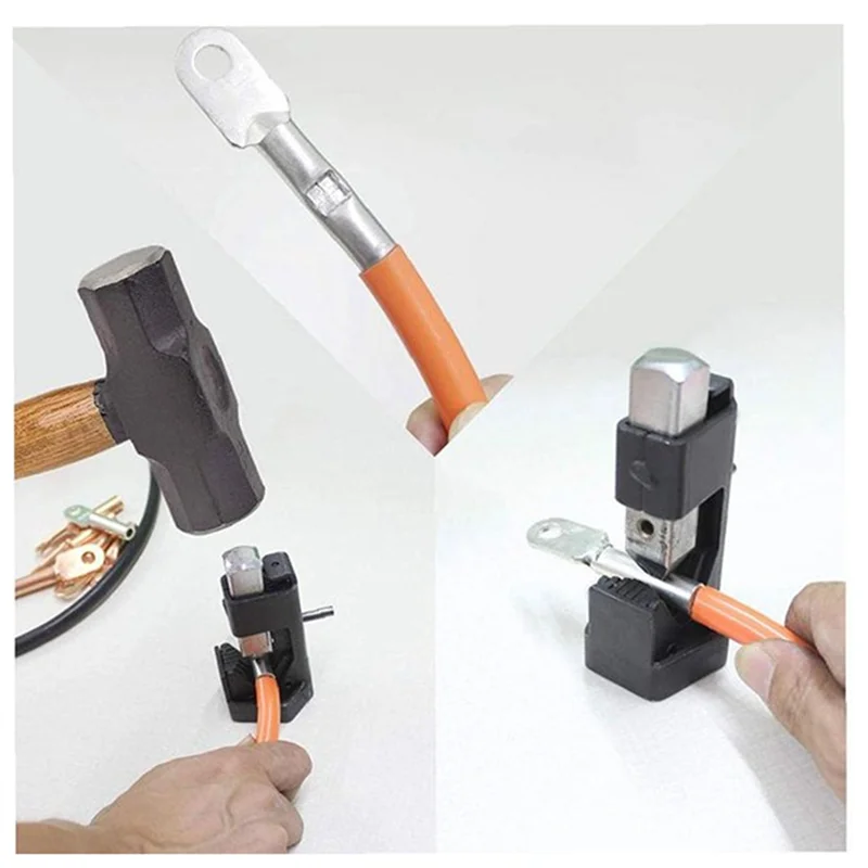 أدوات يدوية، أداة تجعيد عروة الكابل، أداة تجعيد كابل لحام الأسلاك الطرفية للبطارية AWG 6 إلى 3/0 متينة #4