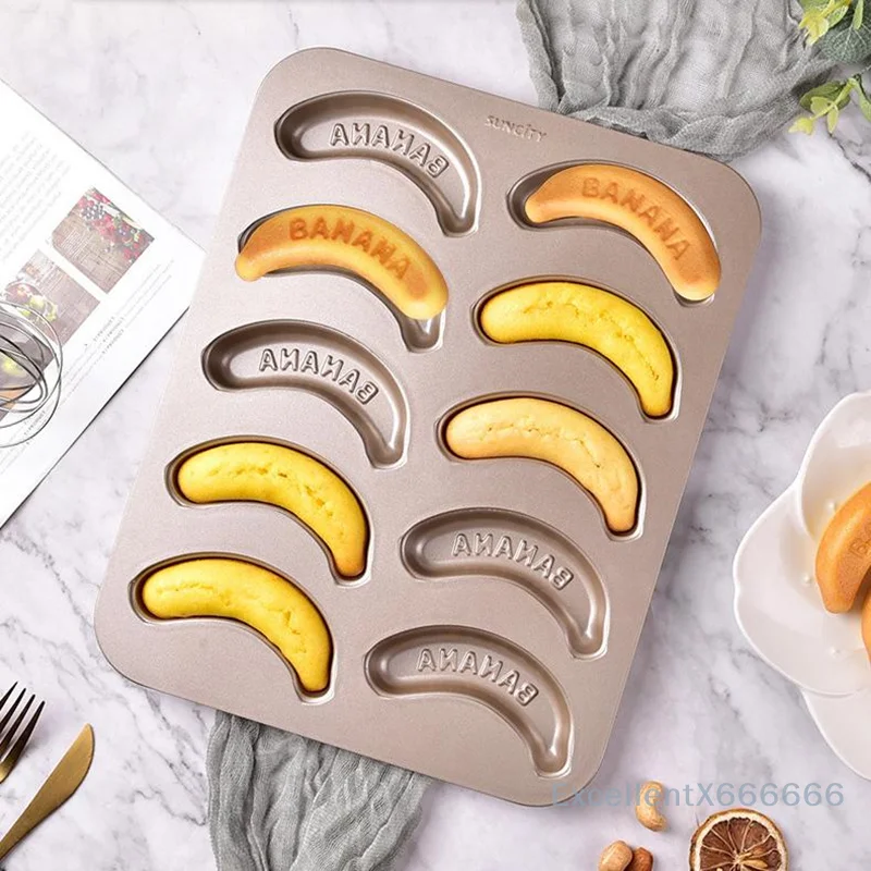 

1/10 Hole Baking Pan Carbon Cake Baking Mold Baking Tray Non-Stick Muffin DIY Banana Cake Pan Moulds Baking Pans Bakeware Tools