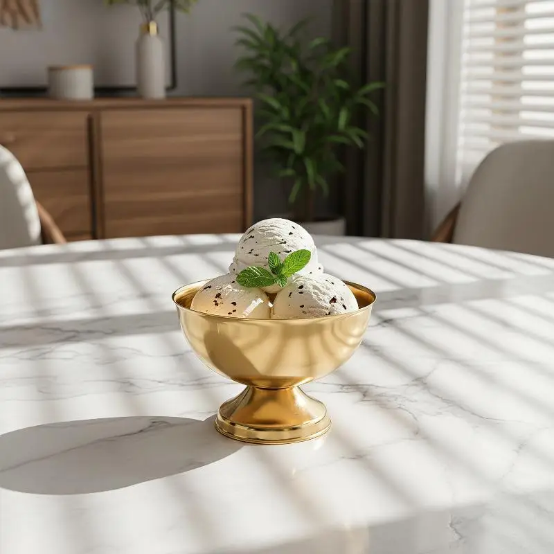 Stainless Steel Dessert Cup Thickened Drop Resistant Glossy Finish Food Grade for Home Kitchen Pudding Ice Cream Serving