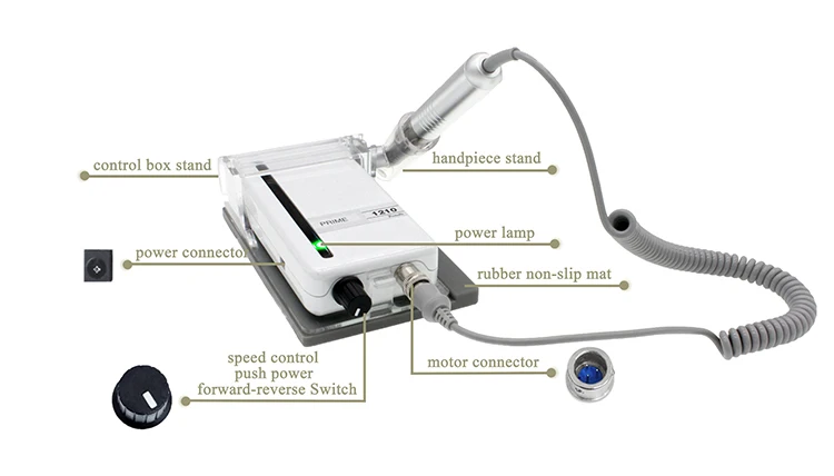 PRIME1210 Kabelloser Bürstenloser Schmuck- und Nagelbohrer 30000RPM 40W 2,35mm Spannzange Wiederaufladbare Maniküre-Pediküre-Maschine mit Gürtelclip – Detail 2