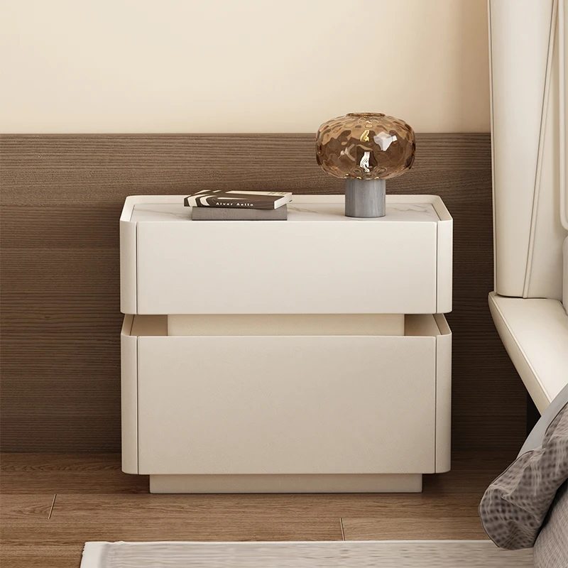 Customized installation-free solid wood bedside table,  light luxury, simple modern large size designer bedroom bedside table