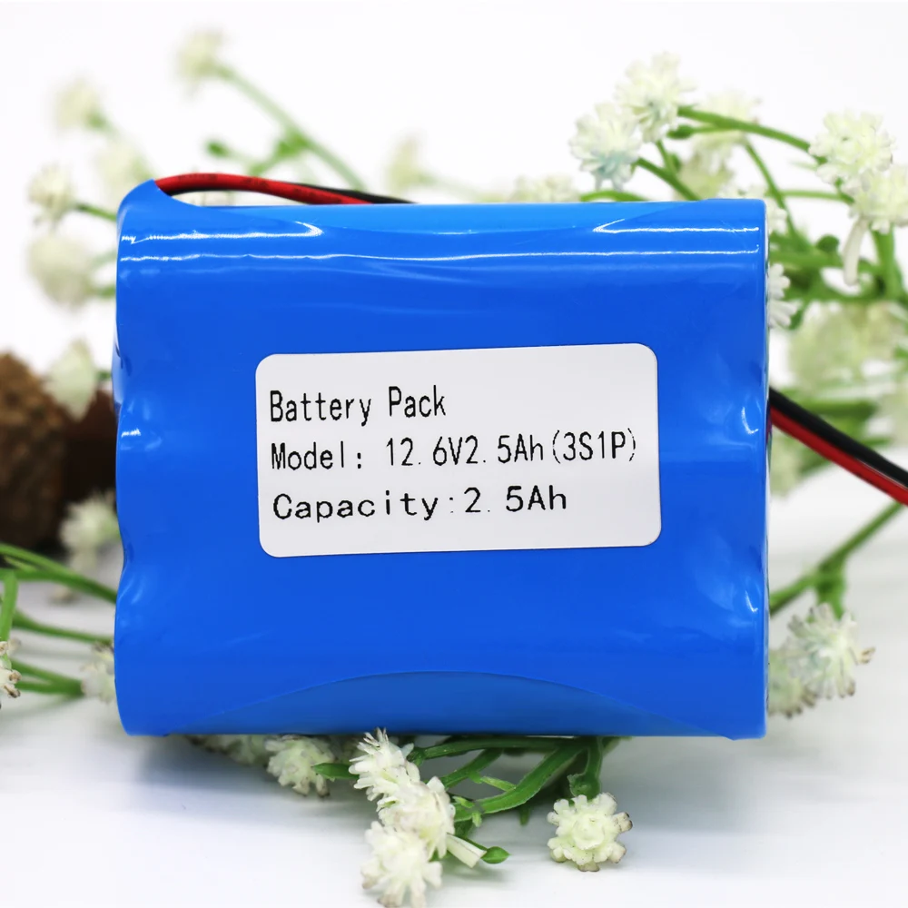 2022 new 12V Battery 3S1P 12.6V/11.1V 2500mAh 18650 Lithium-ion Battery Pack with 5A BMS for Backup Power Ups CCTV Camerar,etc