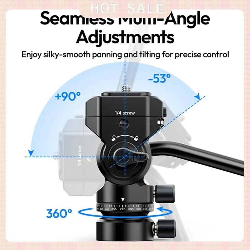 24-Hour Delivery Ulanzi U190 II Uka Fluid Tripod Head Quick Release Ball Head Max Load 4KG With 1/4'' 3/8'' Screw Hole For Video - Image 6