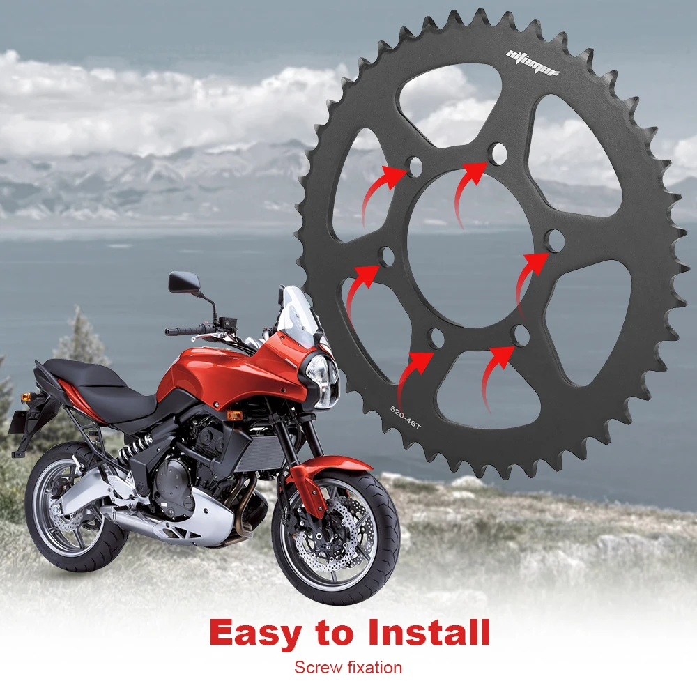 ضرس سلسلة خلفية لدراجات الطريق لـ CF Moto 700 CL-X Kawasaki 400 Ninja ER-6f EN650 Vulcan-S EX650 Ninja 650R KLE650 Versys Z650