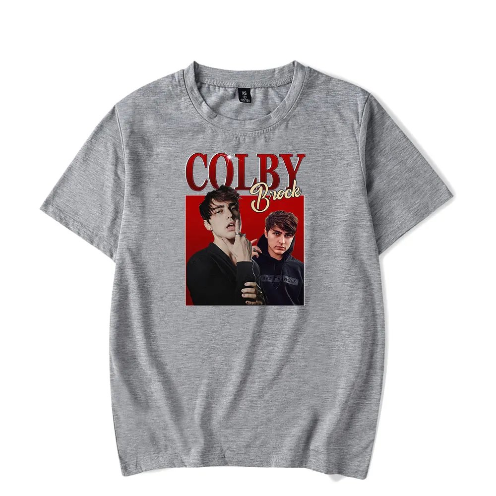 Colby Brock Merch XPLR kaus pria wanita, atasan Harajuku uniseks lengan pendek, Kaus wanita lucu