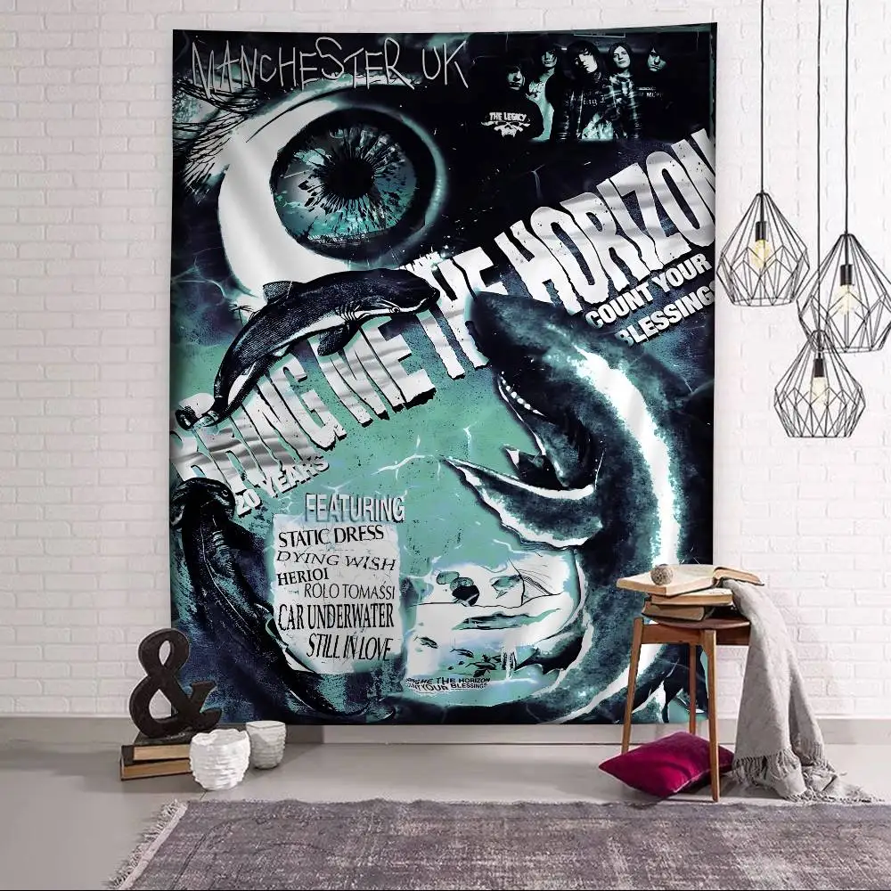 B-Bring M-Me The H-Horizon Anime Tapestry Hanging Tarot Hippie Wall Rugs Dorm Home Decor
