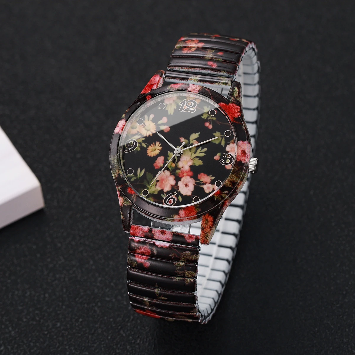 1pcs Women's Gift Printed Watch Fashion Casual Digital Scale Dial Temperament Elegant Printed Quartz Watch ( Box Not Included)