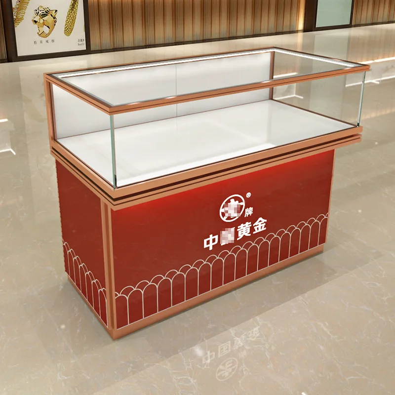 

Custom. Hongti Jewelry Showcase Geometric Line Jewelry Boutique Display Cabinet New Modern Tempered Glass Display Cabinet Shelf