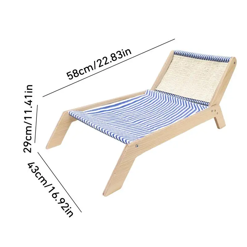 Cat Beach Chair Summer All Seasons Elevated Cat Bed With Sisal Scratcher For Cat Comfort Sleeping Nest House