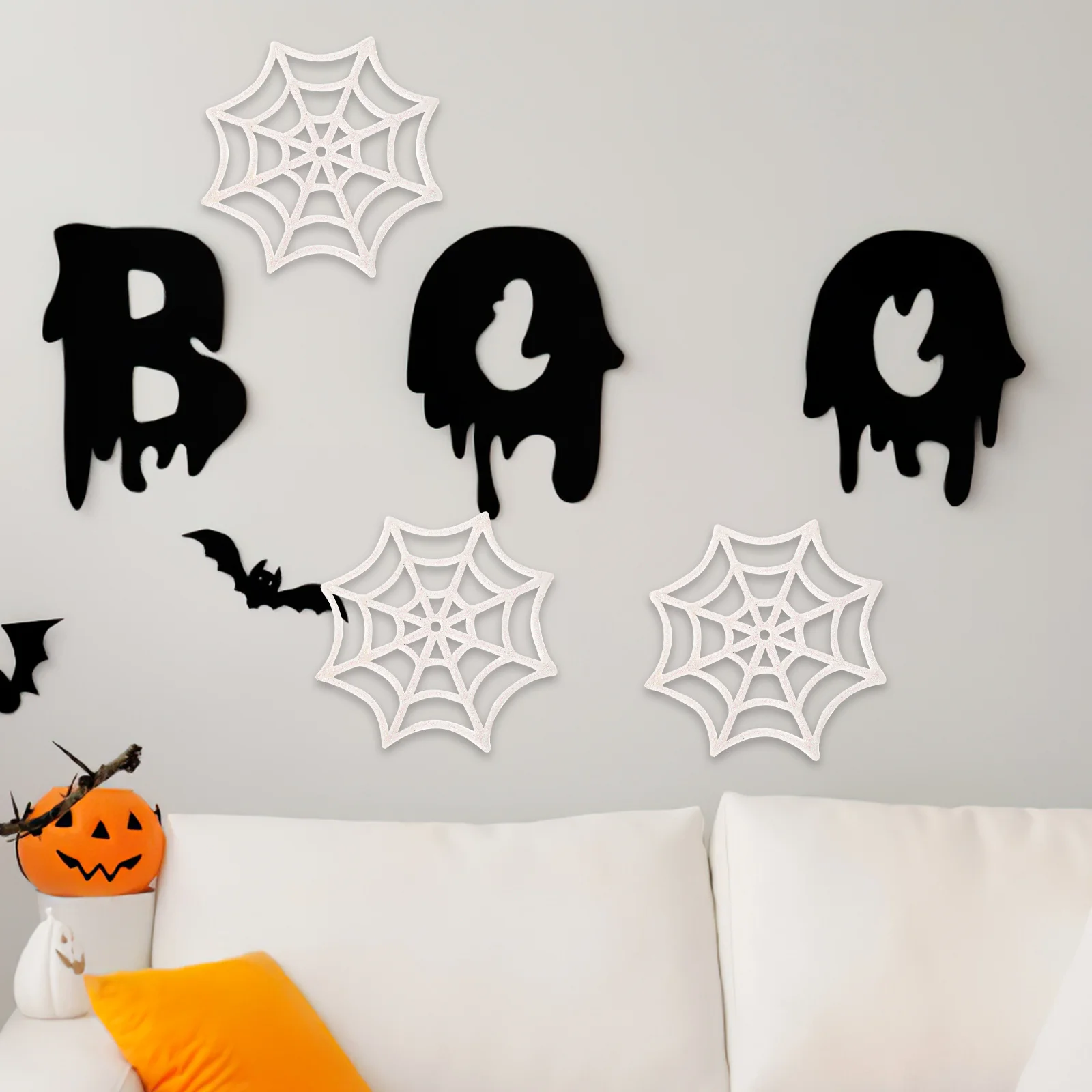 

10Pcs Halloween Spider Web Decor Plastic Cobweb Decoration for Party Haunted House Wall Hanging Scene Indoor Outdoor Use