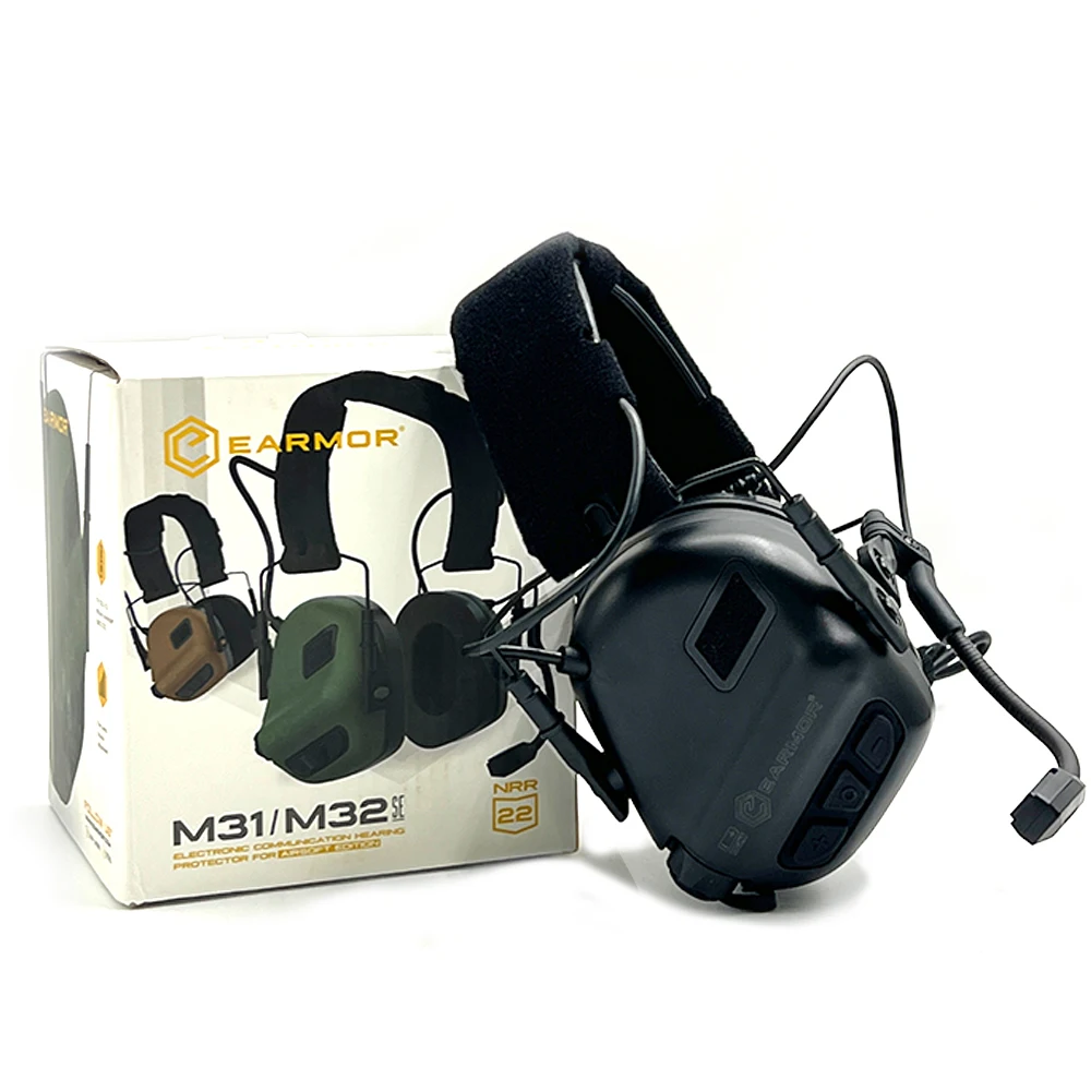 EARMOR M32 Shooting Anti-noise Earmouff with 360° Rotation Bracket kit fit for FAST Helmet Wendy M-LOK ARC Helmet DIY Set