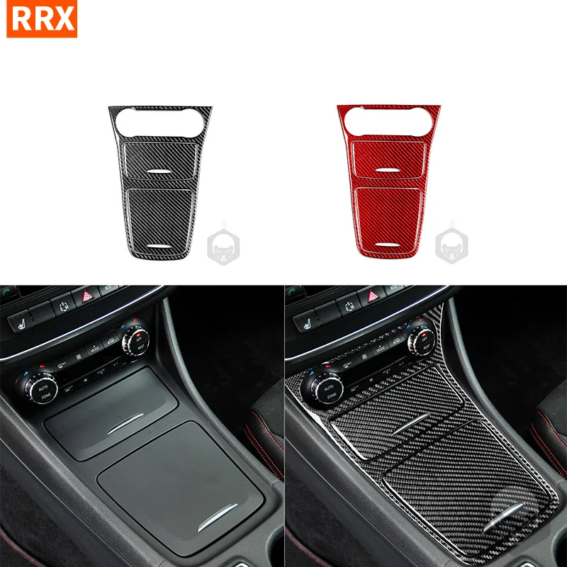 

For Mercedes-Benz CLA C117 2014-2018 GLA X156 2015-2019 Carbon Fiber Car Cigarette Lighter Cap Central Storage Box Cover Trim