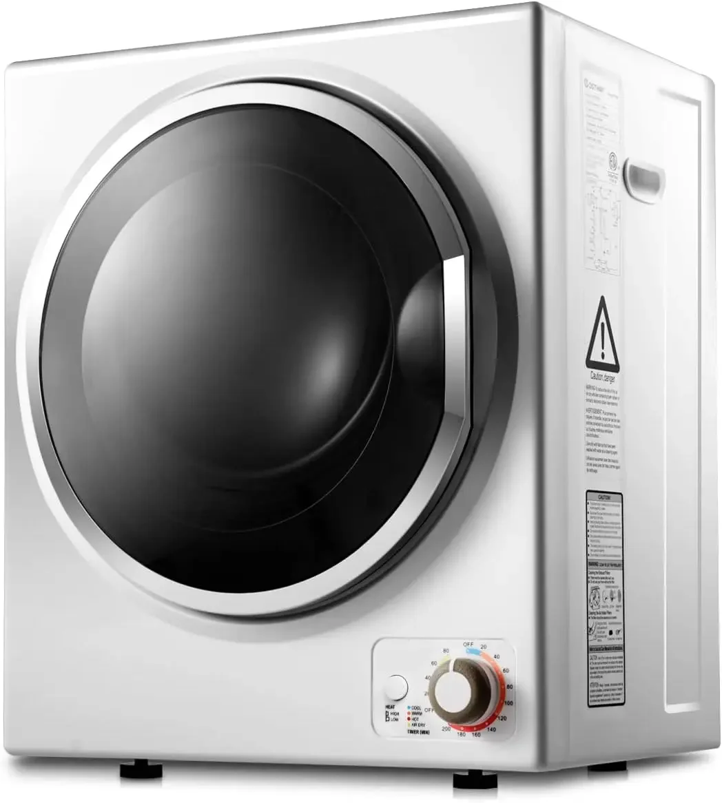 1.5 cu. ft Electric Tumble Dryer, Portable Dryer w/ 4 Automatic Drying Modes, Compact Clothes Dryer w/ Stainless Steel T