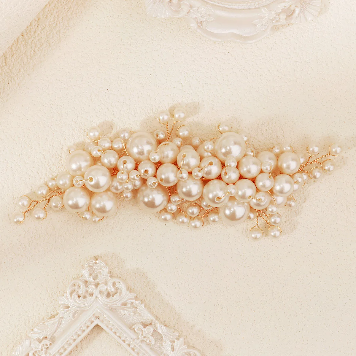 Mode Weiße Perlen Haarnadeln Seite Clip Licht Luxus Haarspangen für Braut Hochzeit Haar Schmuck Frauen Mädchen Hochsteckfrisur Kopfschmuck – Detail 2
