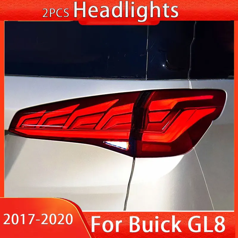 

Автомобильные фары для Buick GL8 ES, задний фонарь в сборе 2017-2019, задний фонарь, Светодиодная лента, поворотный сигнал, ходовые автомобильные аксессуары