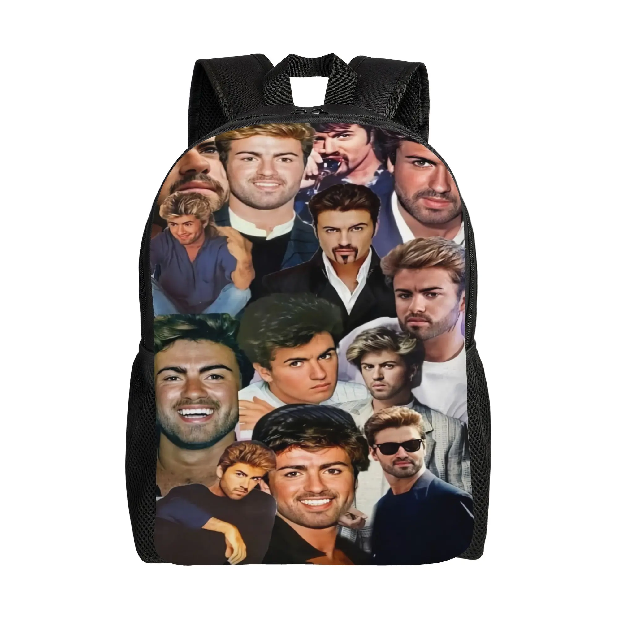 

George Michaels Backpack Male Polyester Travel Backpacks Print Elegant High School Bags Rucksack