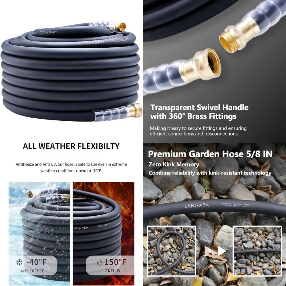 

Сверхмощный садовый шланг премиум-класса 75 футов x 5/8, рабочий, 300 фунтов на квадратный дюйм, взрыв 1000 фунтов на квадратный дюйм, водяной шланг с прозрачной поворотной ручкой — горячий/холодный шланг