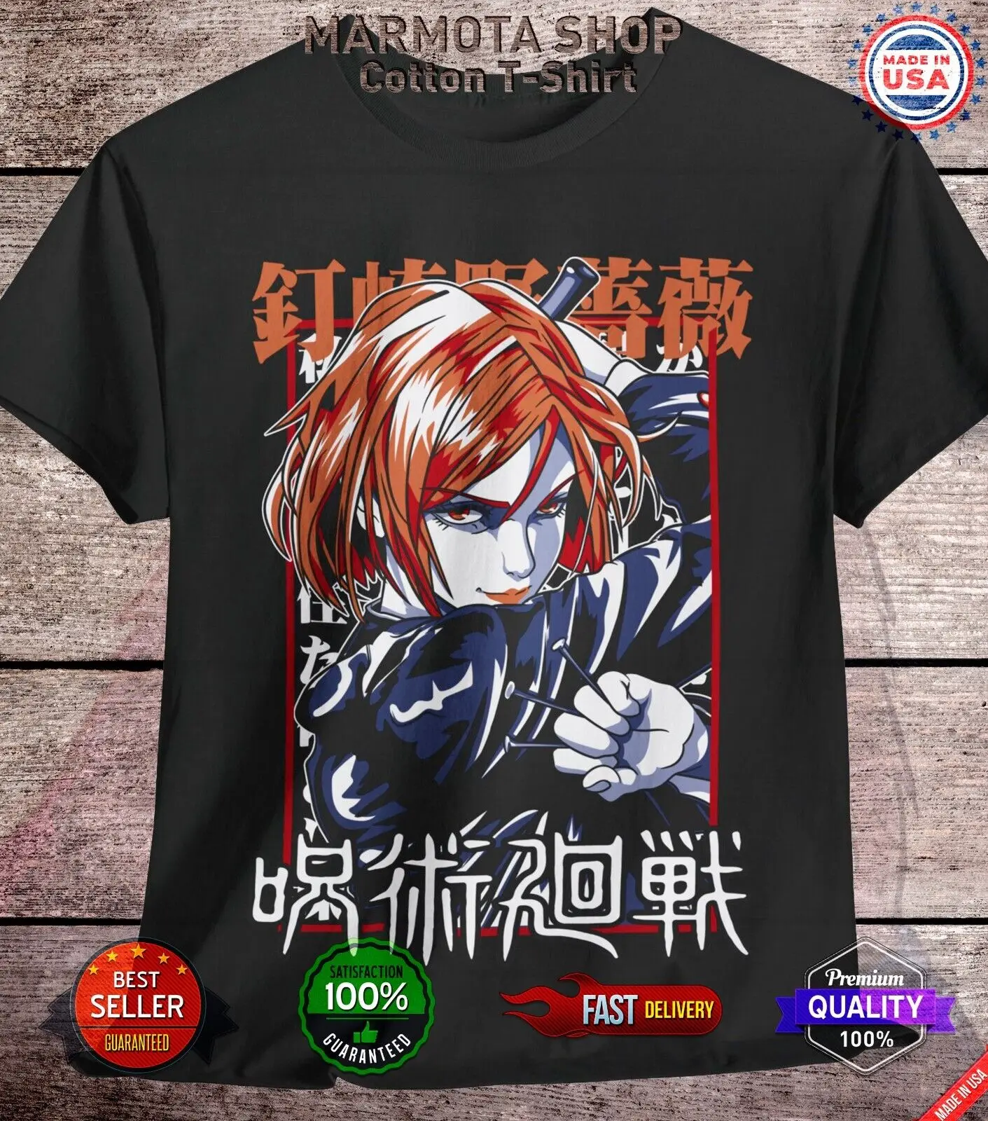 Nobara Kugisaki Shirt Jujutsu Kaisen Unisex Anime Tee T-Shirt Waifu Ecchi Sexy