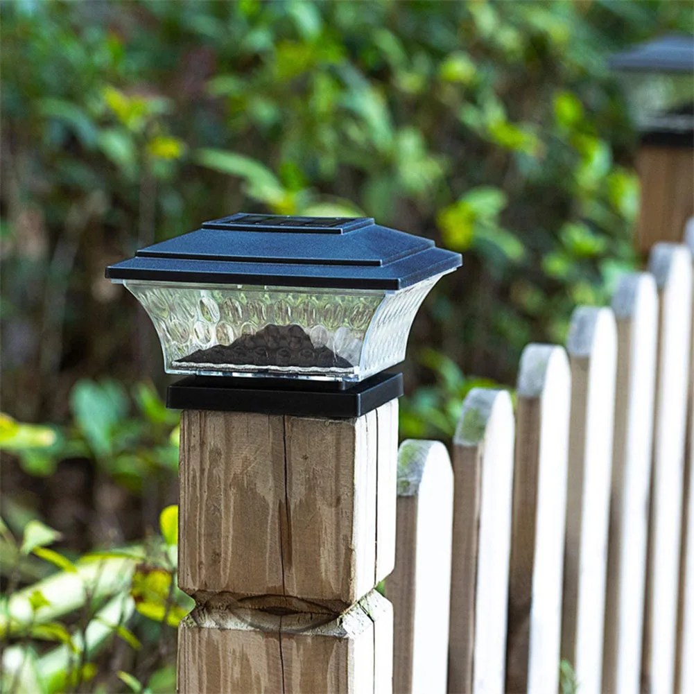 Solar powered waterproof fence lights 6 pack with two lighting modes for outdoor garden terrace courtyard post use
