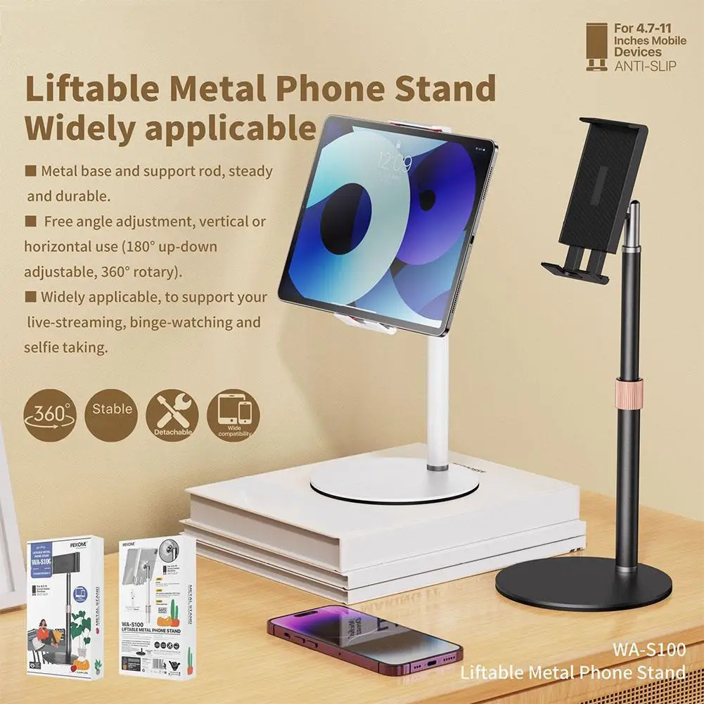 360° Rotation With No Dead Corners For Watching Dramas Portable Monitor Stand Adjustable Height Mobile Live Streaming Lifting