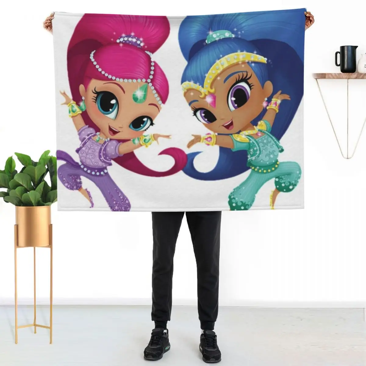 

shimmer and shine pillow Throw Blanket Soft Warm Blanket Gift for Men Women Adults