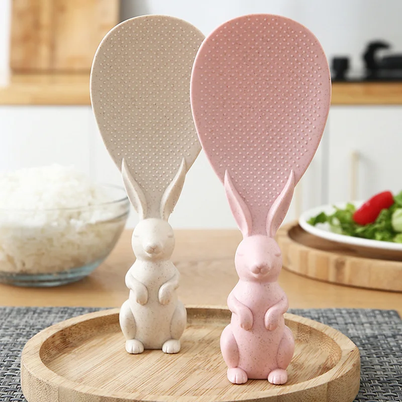 Creative Rabbit Vertical Rice Spoon Can Stand Up Rabbit Rice Shovel Rice Cooker Rice Spoon Non-stick Rice Cartoon Rice Spoon