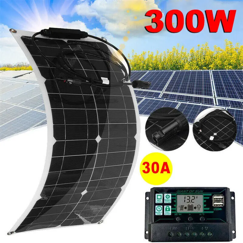 

Single Crystal 300w Solar Panel With 30a Controller Suitable For Outdoor Camping Electrical Equipment Car And Boat Power Supply