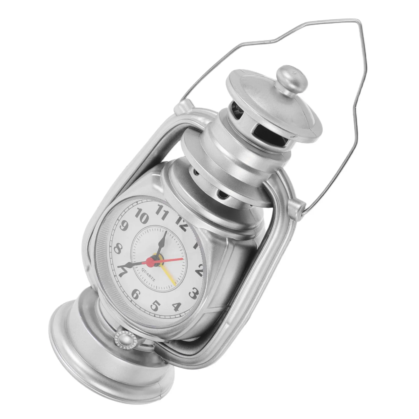 Vintage Tabletop Oil Lamp Clock Silent Non Ticking Small Desk Clock Bedside Bedroom Living Room Decoration Vintage Alarm Clocks