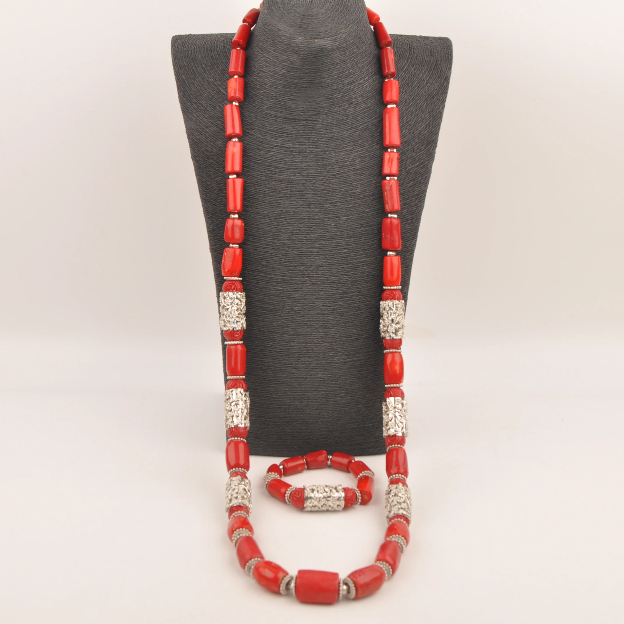 

Necklace Coral Natural Wedding African fashion Nigeria Red Jewelry set