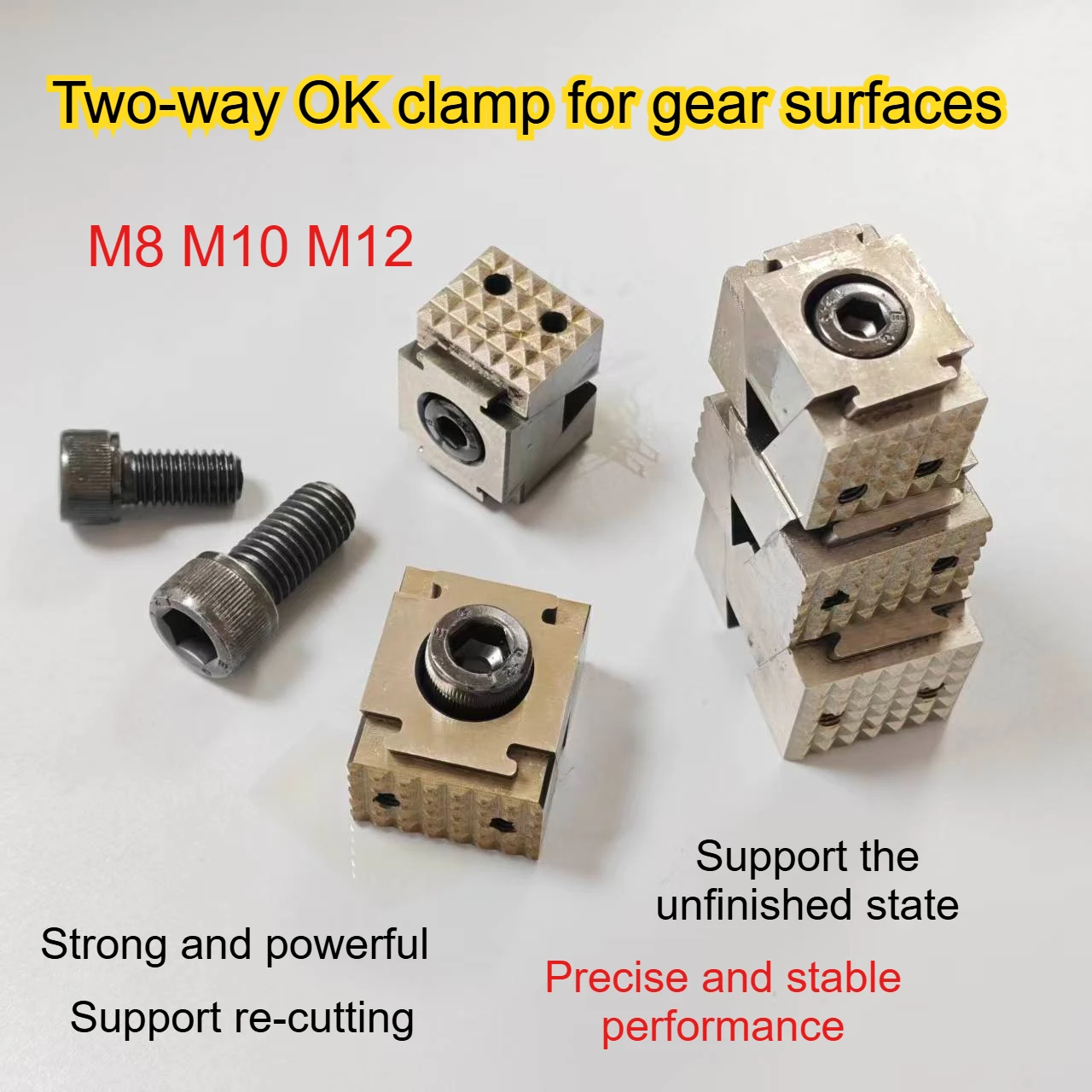 Cnc Industrial Grade CNC Machining Single Vise Locator OK Wedge Clamp Tooth Jaw M8 M10 M12 Workholding Tool Modular for Milling