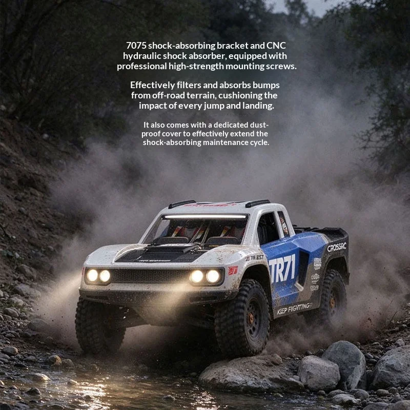 CROSSRC 1/7 TR71 Electric 4WD Remote Control Short Course Desert Truck RC Off Road Racing Model Vehicle For Adult Hobby