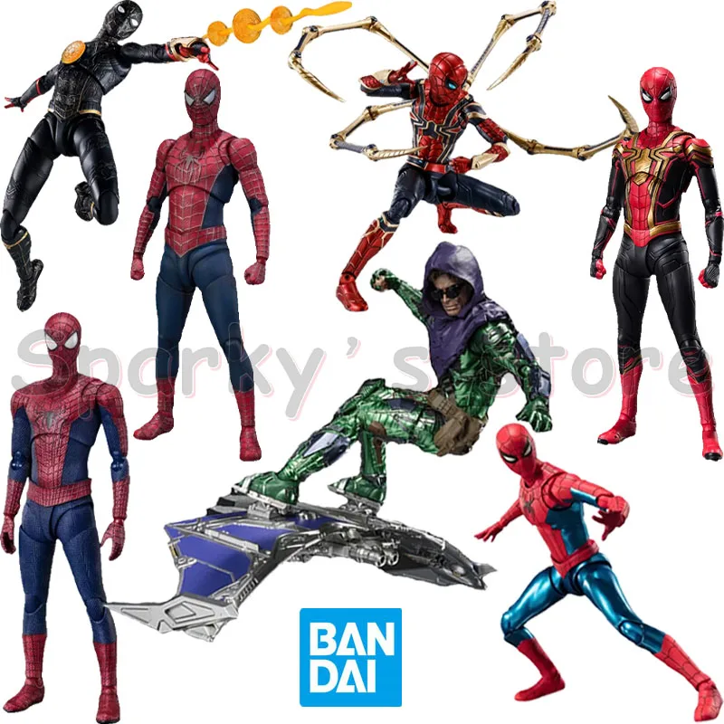 

Bandai Original S.H.Figuarts Spider-Man：No Way Home Anime Figure Peter Parker Action Figure Toys for Boys Girls Kids Gifts Model