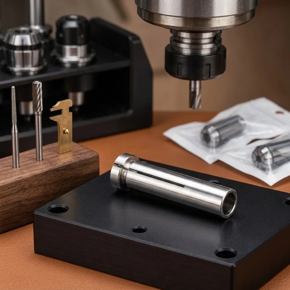 Stainless Steel Collet Reducer for Engraving Machines Accepting 3 mm and 3.175 mm Tool Shafts and Outputting 2.35 mm Collet Fit