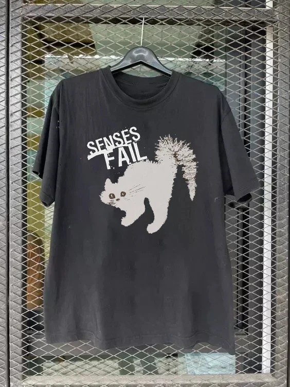 Rare Senses Fail Band Cat Tour Fan Gift T-shirt Printed Casual Men's and Women's T-shirt Daily Street Short Sleeve