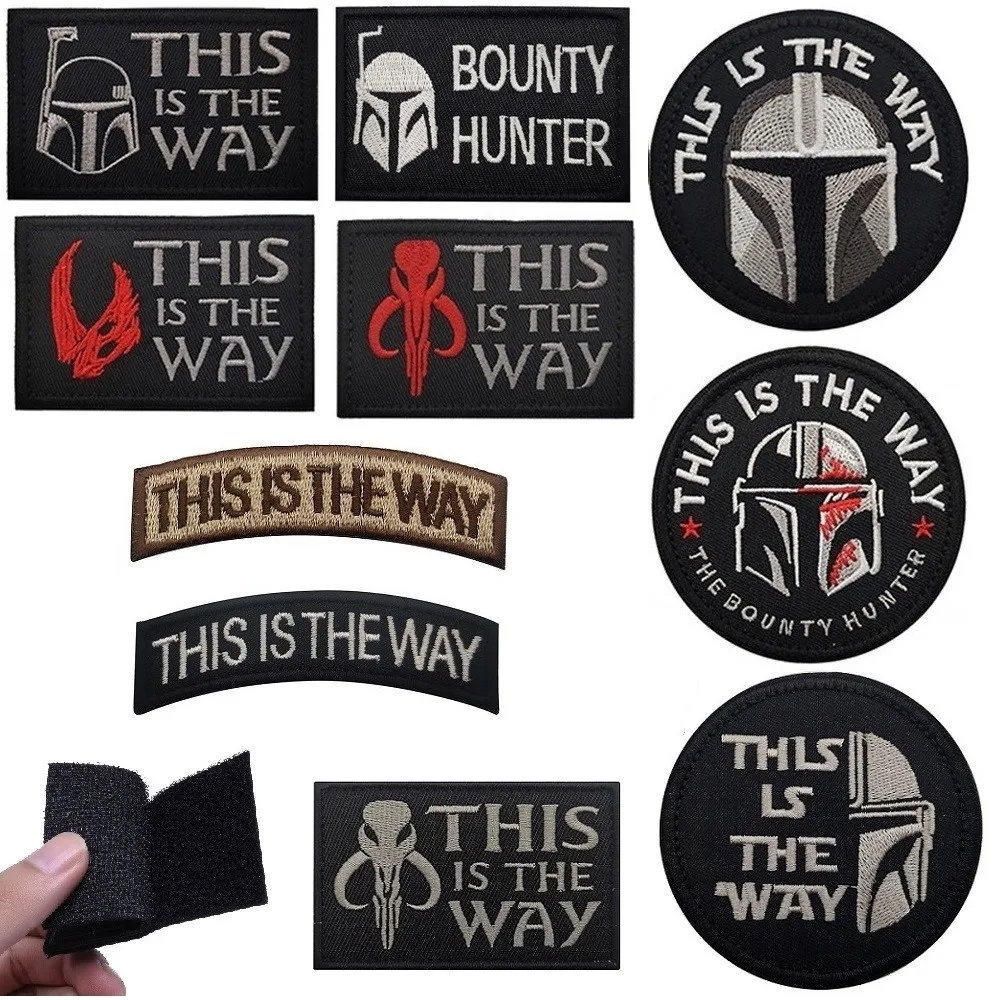 1-10Pcs Film Star Mandalorion Embroidery Stickers THIS IS THE WAY For Clothing Iron On Patches DIY Hat Badge Patch.Hook&Loop