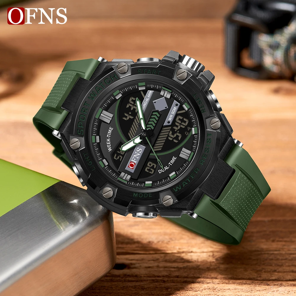 OFNS Top Brand Luxury G Style Design LED Digital Watches Men Alarm Military Waterproof Outdoor Sports Chronograph Quartz Watch