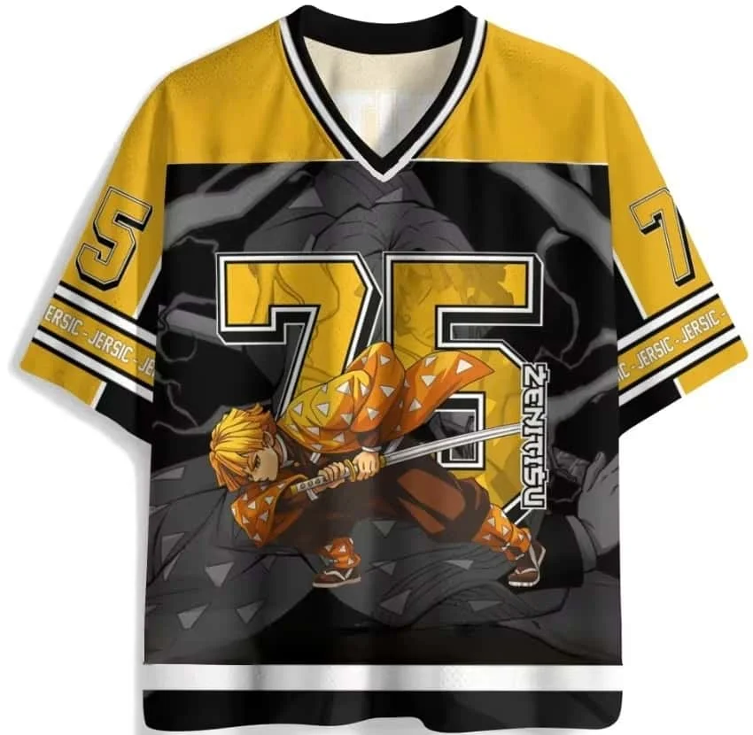 Summer New Ghost Slayer Anime Series Digital Shirt Large Size Unisex Retro Style Casual Breathable Versatile Loose T-shirt