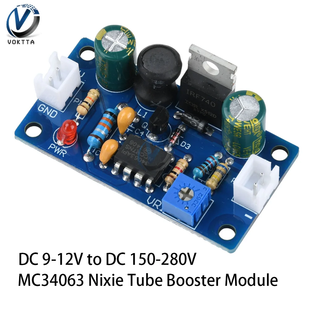 DC-DC 9-12V → 150-280V調整可能昇圧コンバータ 6E1 6E2 6E5 グロークロック ニキシー管 ステップアップ電源モジュール DC 5.5 * 2.1 インターフェース